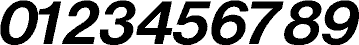 Helvetica Italic 0-9